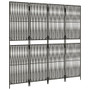 Room Divider 4 Panels Gray Poly Rattan A949-365378