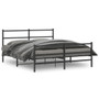 Bed Frame Black Powder-Coated Steel 60x79 in Bed Frame A949-355385