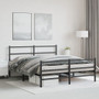 Bed Frame Black Powder-Coated Steel 60x79 in Bed Frame A949-355385