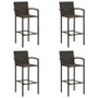 Bar Stool Set of 4 Brown Synthetic rattan, powder-coated steel A949-362583