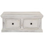 Coffee Table White Solid Mango Wood 27.6 in x 27.6 in x 11.8 in A949-249872