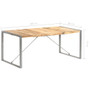Dining Table Brown and Grey Solid Rough Mango Wood, Steel A949-321564