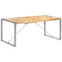 Dining Table Brown and Grey Solid Rough Mango Wood, Steel A949-321564