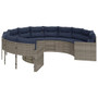 Patio Sofa Grey Poly Rattan Large Durable Outdoor Sofa Round A949-3318534