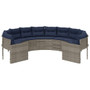 Patio Sofa Grey Poly Rattan Large Durable Outdoor Sofa Round A949-3318534