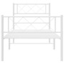Metal Bed Frame White Powder-Coated Steel Twin Metal Bed Frame A949-372339