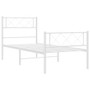 Metal Bed Frame White Powder-Coated Steel Twin Metal Bed Frame A949-372339
