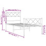 Metal Bed Frame White Powder-Coated Steel Twin Metal Bed Frame A949-372339