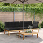 Pallet Sofa Set Black Solid Acacia Wood Large Modular A949-3209322