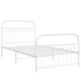 Bed Frame White Steel Twin Bed Frame Rectangular Modern A949-376662