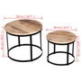 Coffee Table Brown and black Solid rough mango wood and iron A949-244006