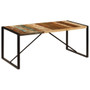 Dining Table Multicolor Solid Reclaimed Wood and Powder-Coated Steel A949-247415