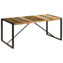 Dining Table Multicolor Solid Reclaimed Wood and Powder-Coated Steel A949-247415