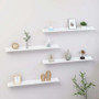 Wall Shelf Set of 4 High gloss white MDF A949-326655