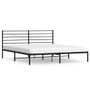 Bed Frame Black Powder-Coated Steel Full Bed Frame Rectangular A949-352325