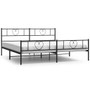 Bed Frame Black Powder-coated Steel Double Bed Frame A949-355486