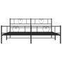 Bed Frame Black Powder-coated Steel Double Bed Frame A949-355486