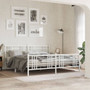 Bed Frame White Steel Double Bed Frame Rectangular A949-376397
