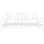 Bed Frame White Steel Double Bed Frame Rectangular A949-376397