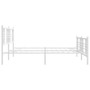 Bed Frame White Steel Double Bed Frame Rectangular A949-376397
