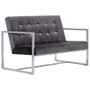 Armchair Dark Grey Polyester velvet, wood, chrome 2-seater A949-282273
