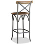 Bar Stool Mango Wood Brown, Steel Grey A949-244593