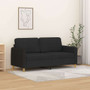 2-seater Sofa Black Fabric (100% polyester), metal, textilene A949-359482