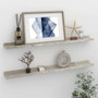 Wall Shelf Set of 2 Concrete Gray MDF 31.5 x 3.5 x 1.2 in A949-326701