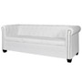 Sofa White Faux leather 3-seater Durable Sofa Rectangular A949-242659