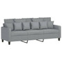 3-Seater Sofa Light Grey 100% Polyester Fabric, Metal, Textilene A949-359275