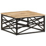 Coffee Table Brown Solid Mango Wood, Steel Medium Coffee Table A949-287364