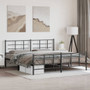 Bed Frame Black Steel Double Bed Frame Rectangular Modern A949-355585