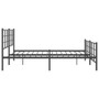 Bed Frame Black Steel Double Bed Frame Rectangular Modern A949-355585