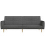 Sofa Bed Dark Grey Fabric (100% polyester), Wood, Foam 2-Seater A949-375785