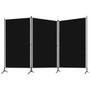 3-Panel Room Divider Black 102.4"x70.9" Fabric A949-320734