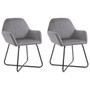  Dining Chair Set of 2 Gray Velvet Medium Ergonomic A949-249804