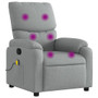  Massage Recliner Chair Light grey Fabric, Metal, Plywood, Foam A949-3206096