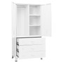  Wardrobe White Metal 35.4 x 19.7 x 70.9 in Wardrobe Rectangular A949-339614