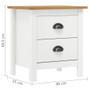  Bedside Cabinet Set of 2 White and Honey Brown Solid Pine Wood A949-288910