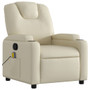  Massage Recliner Chair Cream Faux leather, metal, wood, foam Single A949-3205980