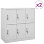  Locker Cabinet Set of 2 Light Grey Steel Medium Locker Cabinet A949-3095231