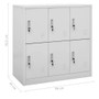  Locker Cabinet Set of 2 Light Grey Steel Medium Locker Cabinet A949-3095231