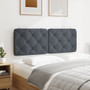  Headboard Cushion Dark Grey Velvet, Foam 53.9 in mattress width A949-376076