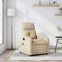  Massage Recliner Chair Cream Fabric (100% polyester), metal, plywood A949-3206939