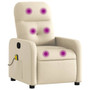  Massage Recliner Chair Cream Fabric (100% polyester), metal, plywood A949-3206939