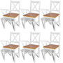  Dining Chair Set of 6 White and natural wood Pine wood Standard A949-271497