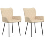  Dining Chair Set of 2 Cream Polyester, Metal, Plywood Medium A949-344830