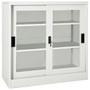  Sliding Door Cabinet Light grey Steel, tempered glass Medium A949-335955