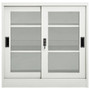  Sliding Door Cabinet Light grey Steel, tempered glass Medium A949-335955