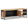  TV Cabinet Natural wood, Grey Solid acacia wood, Steel 47.2 in wide A949-323524